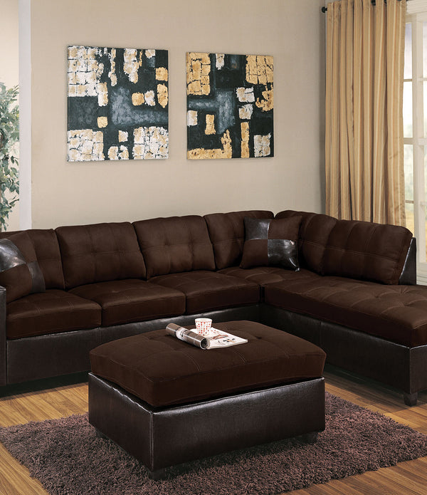 Sectional Sofa With 2 Pillows (Reversible) Chocolate Easy Rider  Espresso Pu - Wood  Plywood Frame Er Chocolate Er  Espresso Pu