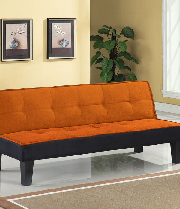 66' X 29' X 28' Orange Flannel Fabric Adjustable Couch