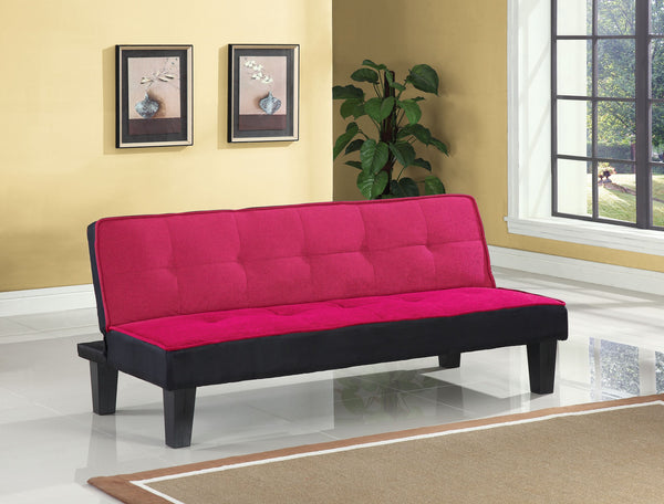 66' X 29' X 28' Pink Flannel Fabric Adjustable Sofa