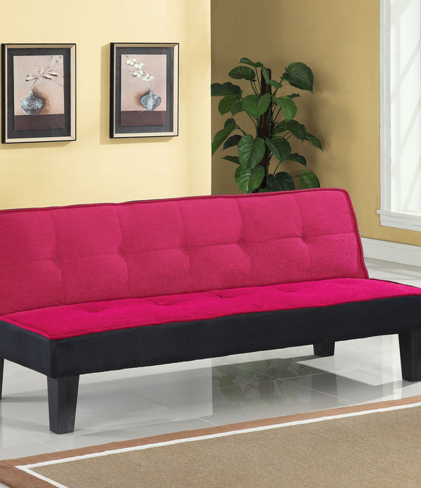 66' X 29' X 28' Pink Flannel Fabric Adjustable Sofa