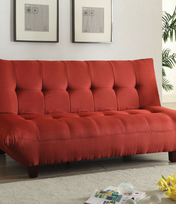 Adjustable Sofa, Red Linen - Foam, Memory Foam, Simian Red Linen