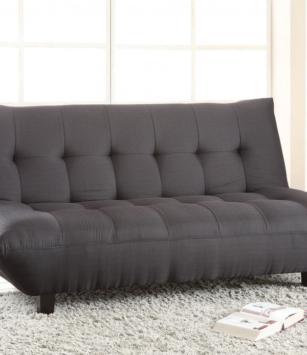 Adjustable Sofa, Black Linen - Foam, Memory Foam, Simian Black Linen