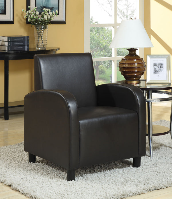 Accent Chair Black Pu