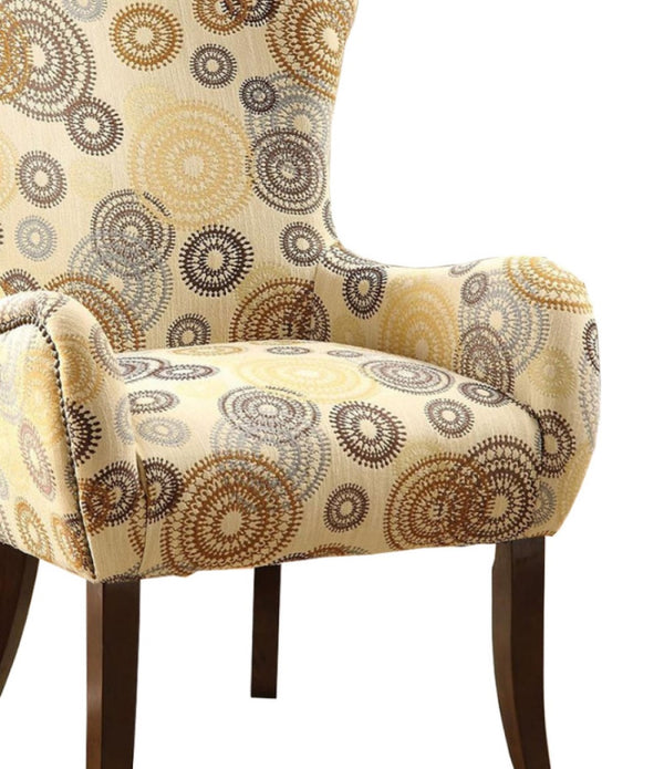 28' X 27' X 39' Fabric And Espresso Accent Chair