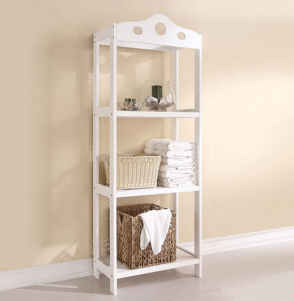 Shelf Rack (3-Tier) White - Solid Pine Wood White