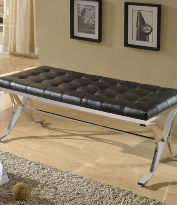 48' X 20' X 19' Black And Chrome Elegant Bench