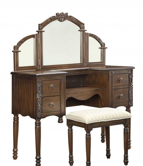 Ashton Vanity Desk & Stool, Oak