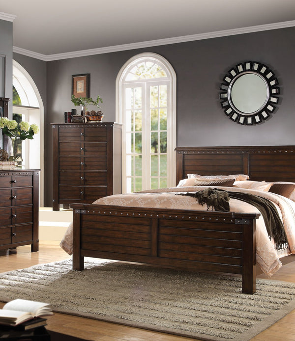 Queen Bed, Espresso - Pine Espresso