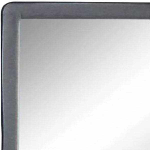 Light Gray Upholstered Vanity Mirror