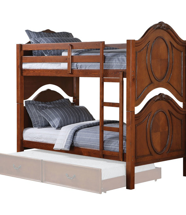 81' X 43' X 75' Cherry Pine Wood Twin Over Twin Bunk Bed