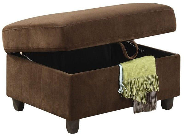 35' X 25' X 19' Chocolate Velvet Ottoman With Storage