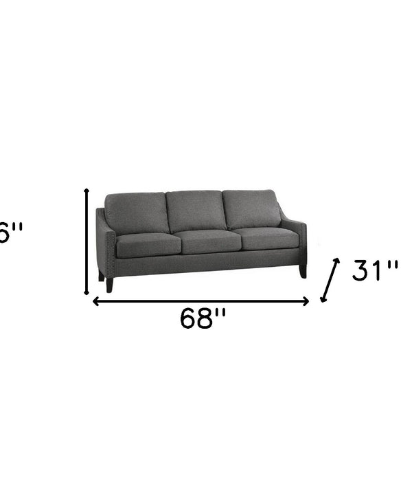 68' X 31' X 36' Gray Linen Sofa