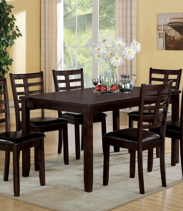 36' X 60' X 30' 7Pc Espresso  Espresso Pu Dining Set