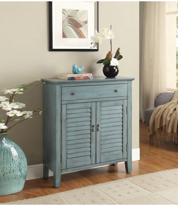 31' X 12' X 35' Antique Blue Wooden Console Table