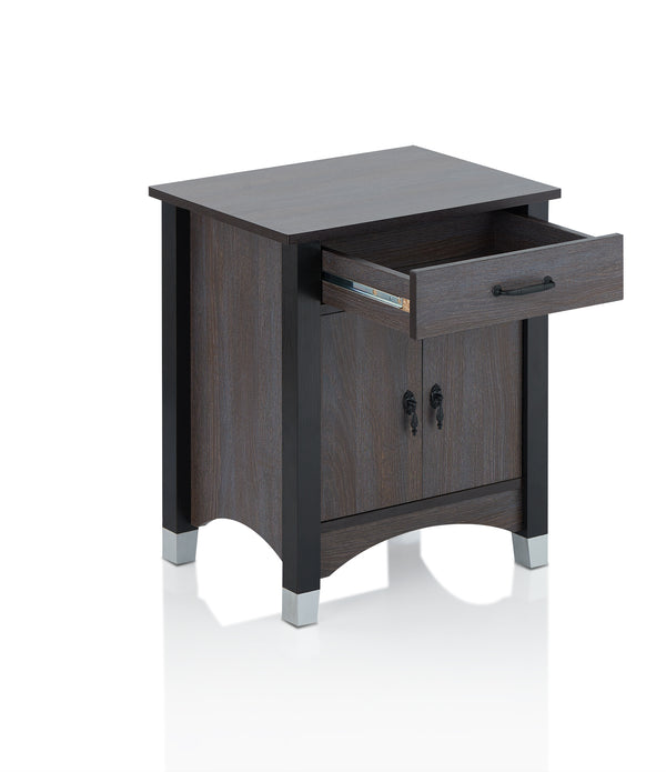 Gray Oak Wood Finish Rectangular Night Stand