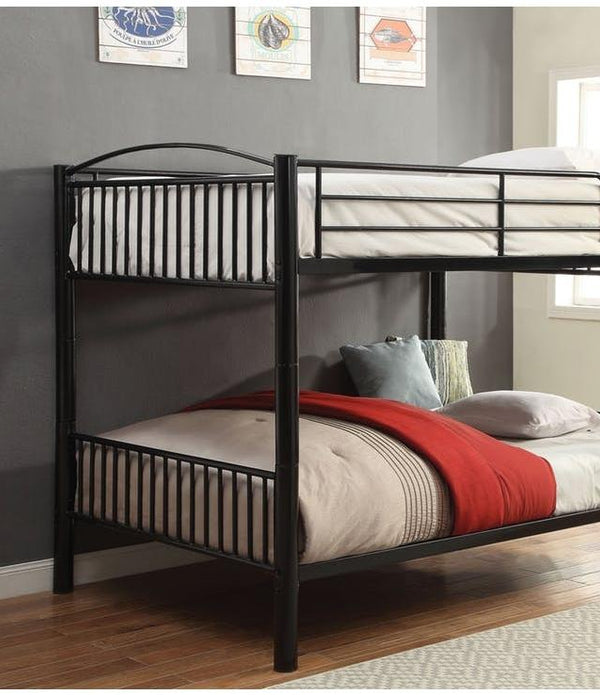 78' X 56' X 67' Black Metal Full Over Full Bunk Bed