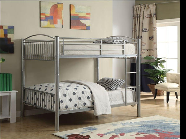 78' X 56' X 67' Silver Metal Full Over Full Bunk Bed