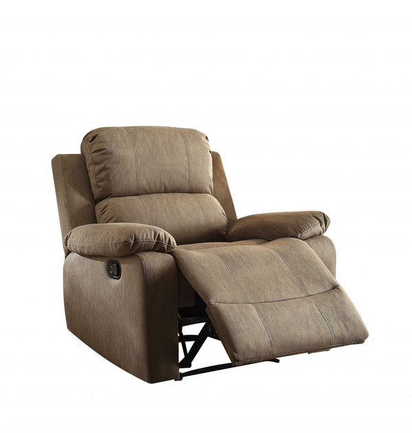 38' X 38' X 39' Taupe Polished Microfiber Fabric Recliner