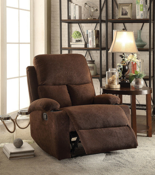 32" X 37" X 39" Chocolate Linen Fabric Recliner