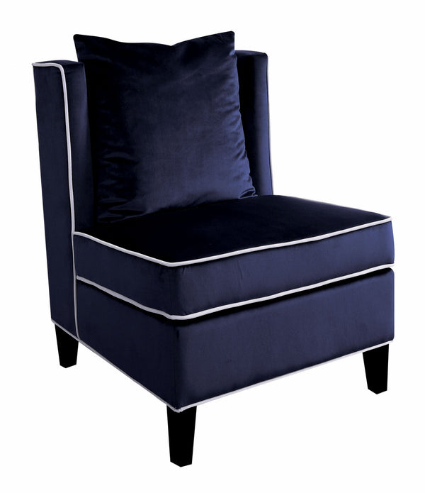 29' X 32' X 39' Dark Blue Velvet Accent Chair