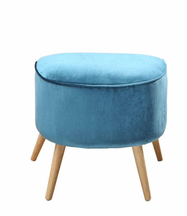 Teal Velvet Ottoman