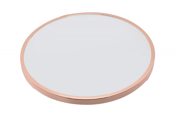 Glamorous White and Rose Gold Frosted Glass Top Side Table