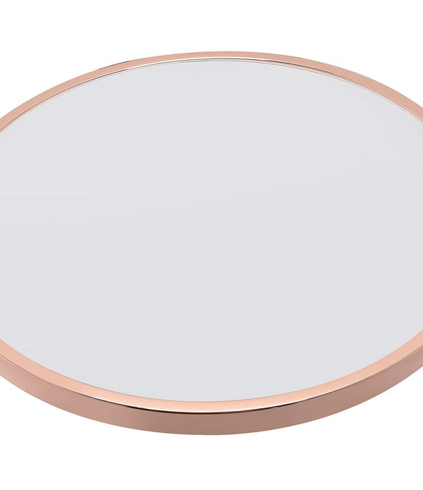 Glamorous White and Rose Gold Frosted Glass Top Side Table