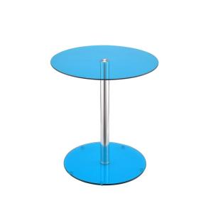 Blue Glass Double Sphere Side Table