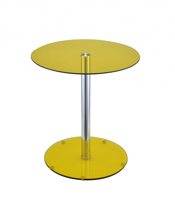 Yellow Glass Double Sphere Side Table