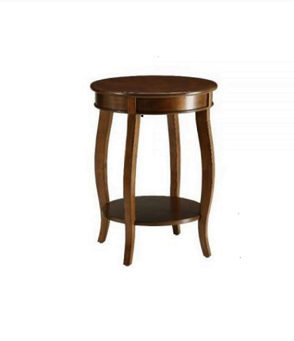 Walnut Round Wooden Side Table