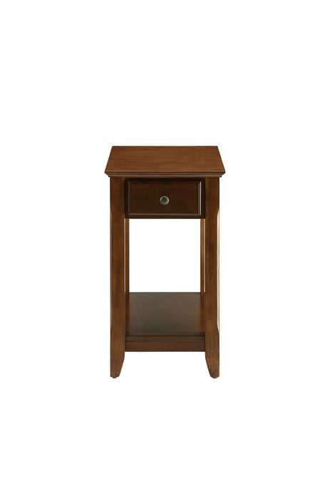 Cutie Compact Walnut Finish Single Drawer End Table