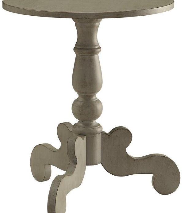 Ornate Slate Gray Wooden Side Table