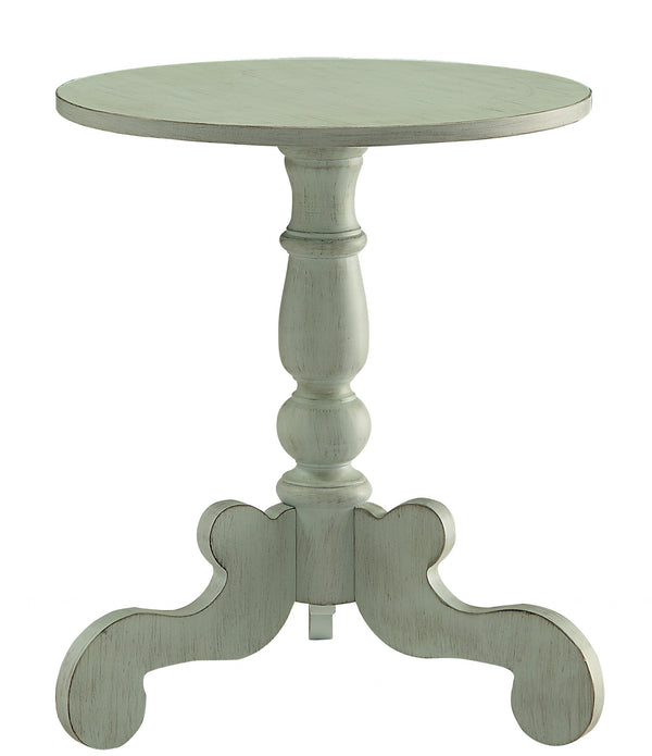 Ornate Sage Green Wooden Side Table