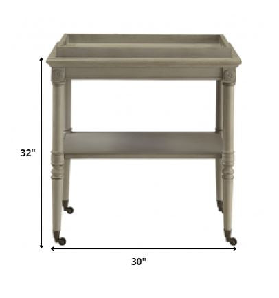 French Style Antique Slate Trolley Table