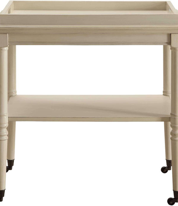 French Style Antique White Trolley Table