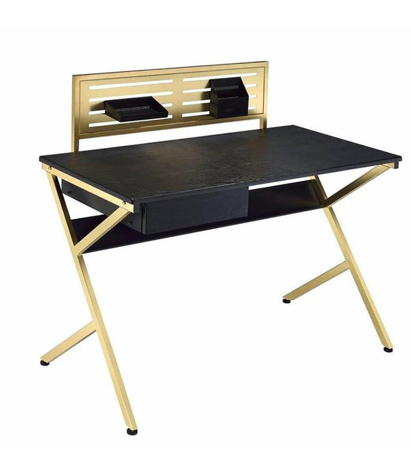 Jet Black and Gold Desk