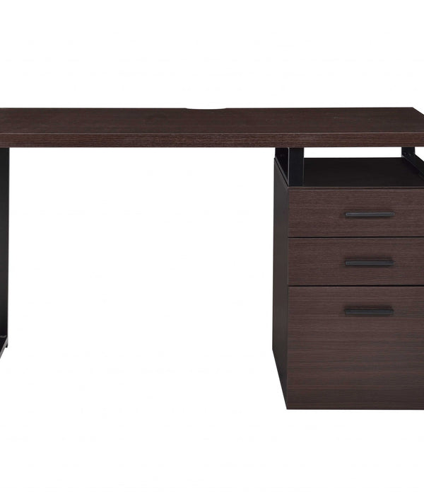 47' X 22' X 28' Dark Oak Pvc Desk