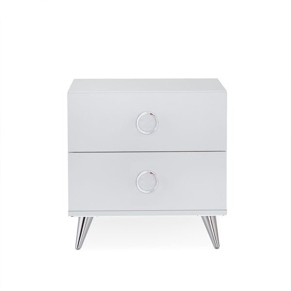 White Wood Rectangular Night Stand