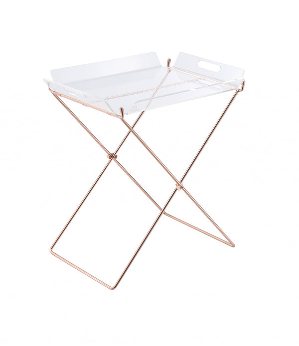 Modern Clear Acrylic Copper Tray Table