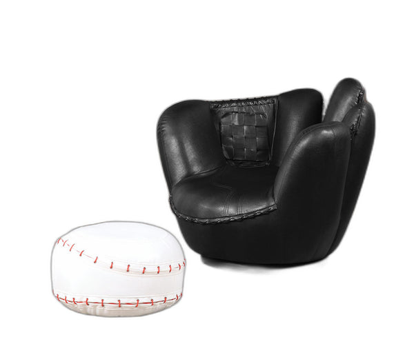 36" X 30" X 29" 2Pc Baseball And Glove Chair And Ottoman