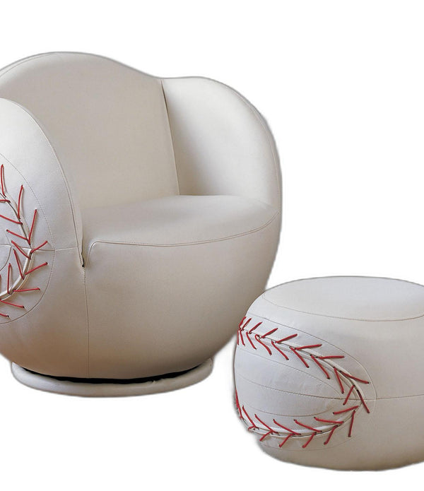 29' X 29' X 26' 2Pc Baseball Pu Chair And Ottoman