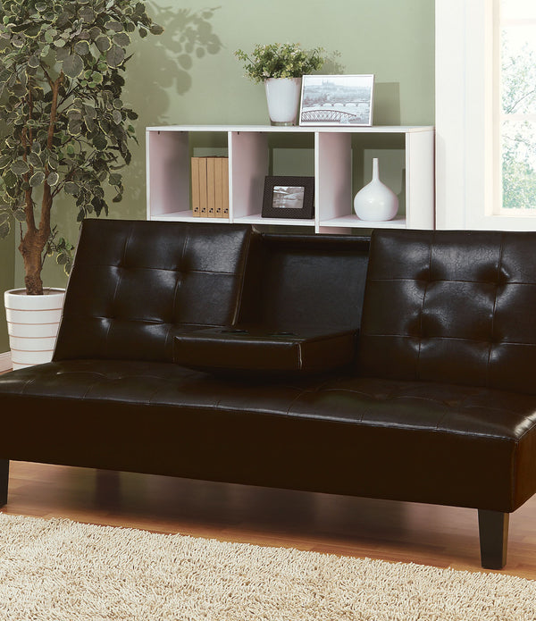 Adjustable Sofa With Drop Back & Cup Holders, Espresso