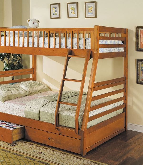 79' X 56' X 65' Honey Oak Pine Wood Bunk Bed