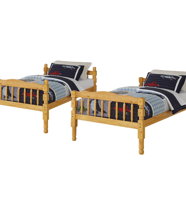 81' X 43' X 60' Twin Over Twin Natural Pine Wood Bunk Bed