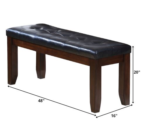 48' X 16' X 20' Black And Cherry Elegant Bench