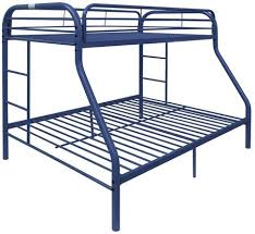 84' X 62' X 65' Twin Xl Over Queen Blue Metal Tube Bunk Bed