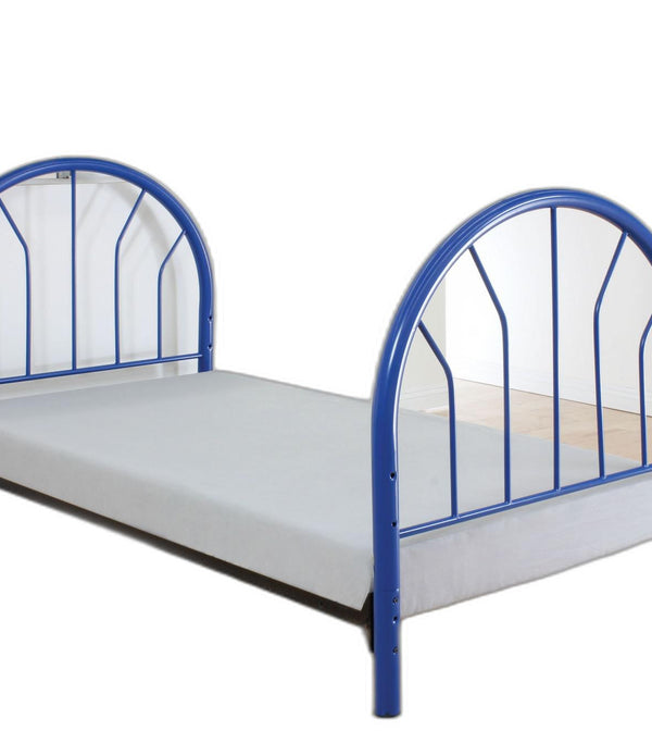 Blue Metal Twin Headboard And Footboard