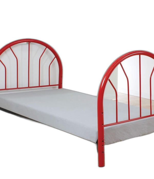 Red Metal Twin Headboard And Footboard