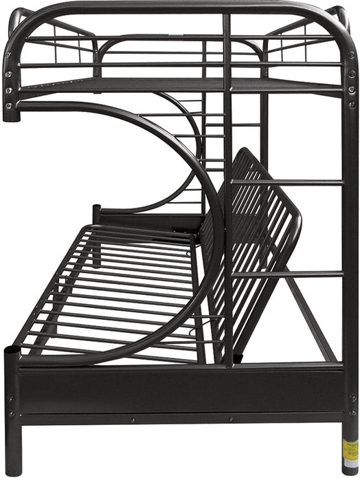 78' X 41' X 65' Twin Over Full Black Metal Tube Futon Bunk Bed