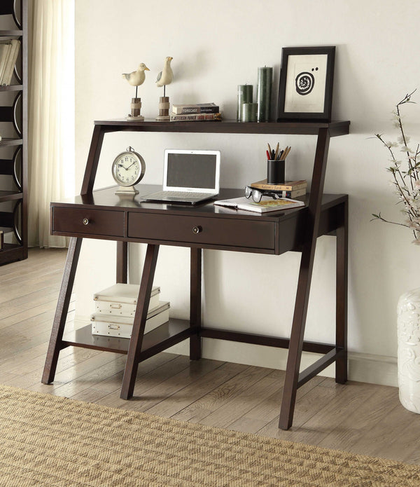 48' X 25' X 44' Espresso Poplar Wood Desk